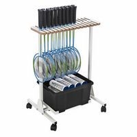 Chariot range raquettes de badminton et de tennis de table avec bac - Image 3