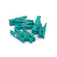 Pince à linge bois magnétique turquoise 35 mm (lot de 40 pièces) - Image 2