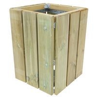 Poubelle carrée Kerguélen 50L - pin traité - Manutan Expert - Image principale