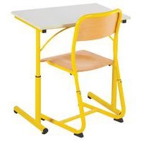 Chaise Atlas réglable appui sur table, dossier simple galbe, Jaune - Image 5