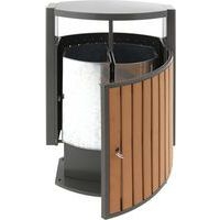 Poubelle d'extérieur tri sélectif Look au bois 2x39L - Image 2