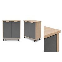 Meuble étagères Filou  avec portes à roulettes gris onyx - Image 3