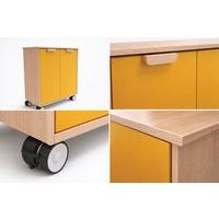 Meuble étagères Filou  avec portes à roulettes tournesol - Image 2