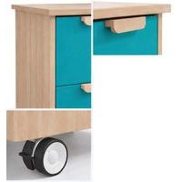 Meuble Filou  6 tiroirs sur roulettes turquoise - Image 2