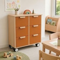 Meuble Filou 6 tiroirs sur roulettes orange de Sienne - Image 3