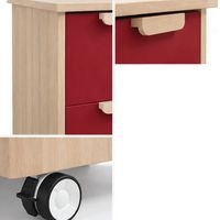 Meuble Filou 6 tiroirs sur roulettes rouge cerise - Image 2