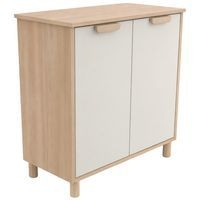 Meuble étagères Filou  avec portes sur pieds blanc - Image 4