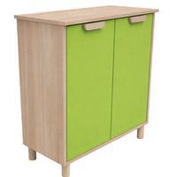 Meuble étagères Filou  avec portes sur pieds vert pomme - Image 4
