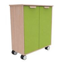 Meuble étagères Filou  avec portes à roulettes vert pomme - Image 3