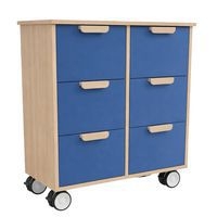Meuble Filou  6 tiroirs sur roulettes bleu delft - Image 3