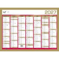 Lot de 10 Calendrier banque - Or - 55x40,5cm - Image principale