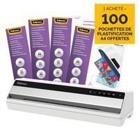 Plastifieuse Fellowes saturne 3I + 1 boite de 100 pochettes plastification 80 microns offerte - Image principale