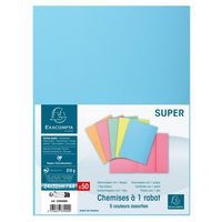 Paquet 50 chemises 1 rabat super 210 g 24 x 32 cm coul ass - Image principale