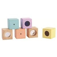 Lot 6 blocs sensoriels pastel en bois aux textures variées - Image 2