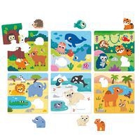 6 puzzles habitat en bois 4 pièces - Image 2