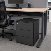Caisson mobile 3 tiroirs L42xP53,3xH50,5 cm gris anthracite - Image 4