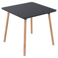 Table réunion Palas 80X80 cm pied hêtre plateau Noir - Image principale