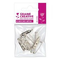 Broche argentée à décorer 27 mm (lot de 10) - Image principale