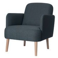 Fauteuil Duncan pied hêtre massif revêtement tissu polyester coloris Anthracite - Image 2