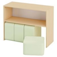 Poufs en mousse 40 x 23 x 40 cm - vert - lot de 4 - Image principale