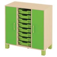 Meuble bas Confetti avec pieds - 8 bacs et portes - Image principale