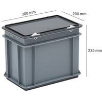 Bacs à couvercle RAKO gris - 300x200mm - 5 et 9 L, Capacité : 9 L - Image 2