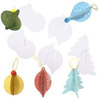 Lot de 30 suspensions noel à monter carton blanc 3D - Image 3