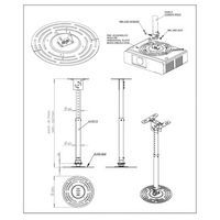 Support plafond universel pour vidéoprojecteur 53-171 cm Blanc – Abtus - Image 4