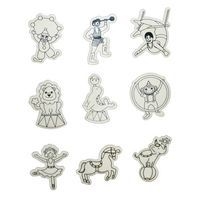 Pack d'aimants Cirque en bois à colorier - 9 pcs - Image 3