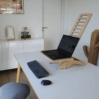 Station de travail assis/debout Harry Chêne stone - Makiba - Image 2