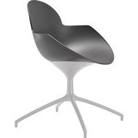 Chaise Cookie pied étoile alu coque pivotante polypro Anthracite - Image principale