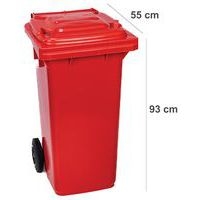 Poubelle Full Color - 120 L - Rouge - Manutan - Image 2