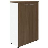 Armoire portes battantes haut. 134 cm blanc/noyer - Image 2