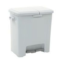 Poubelle à pédale double Dustbin 45L Plastique Gris - Image principale