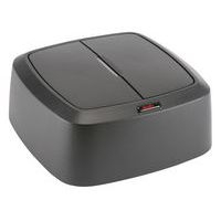 Couvercle à clapet carré pour poubelle Iris Noir Noir - Image principale