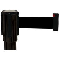 Poteau noir sangle noir 2m base à roulettes noir - Image 2