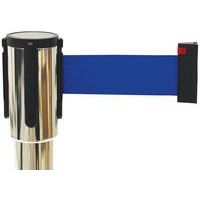 Poteau chromé à sangle 2 m - sangle bleue - Image 3