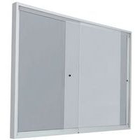 Vitrine intérieur porte coulissante fond acier coloris gris H 68 cm x L 116 cm - Image principale