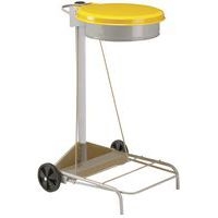 Support roulant pour sac poubelle de tri 110 L couvercle jaune - Rossignol - Image principale