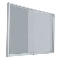 Vitrine intérieur porte coulissante fond acier coloris gris H 68 cm x L 137 cm - Image principale