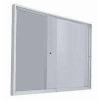 Vitrine intérieur porte coulissante fond acier coloris gris H 68 cm x L 94 cm - Image principale