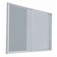 Vitrine intérieur porte coulissante fond acier coloris gris H 68 cm x L 50 cm - Image principale