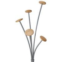 Portemanteau acier Festival Gris 5 patères bois - Image 4