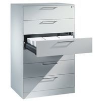 Classeur pour fiches DIN A5 6 tiroirs3 rangées gris clair - Image principale