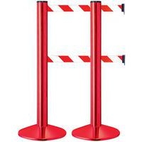 Poteau Rouge double sangle de 2 m Rouge/blanc - Image 6