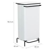 Poubelle statique à pedale 110 L Blanc - Manutan - Image 6