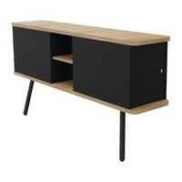 Caisson suspendu Alto Duo noir 2 pieds 2 portes 1 niche Buronomic - Image 2