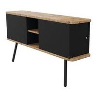 Caisson suspendu Alto Duo noir 2 pieds 2 portes 1 niche Buronomic - Image 3