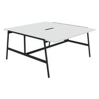 Table de réunion Alto 160x163x75 cm élec. Noir/blanc - Image principale