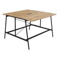 Table de réunion Alto 160x163x105 cm élec. Noir/chêne brut - Image principale